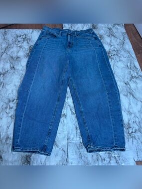 Old Navy Barrel Leg Jeans cotton Blue Denim size 10